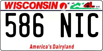 WI license plate 586NIC