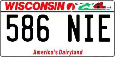 WI license plate 586NIE