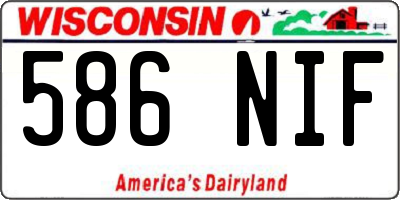 WI license plate 586NIF