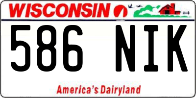 WI license plate 586NIK