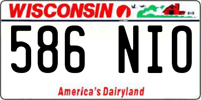 WI license plate 586NIO