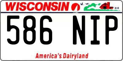 WI license plate 586NIP