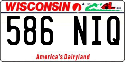 WI license plate 586NIQ