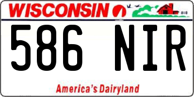 WI license plate 586NIR
