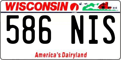 WI license plate 586NIS