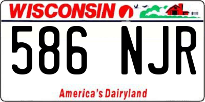 WI license plate 586NJR
