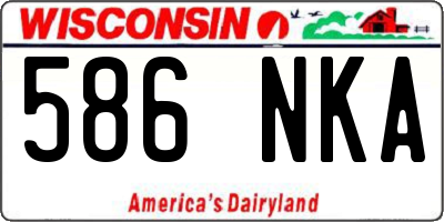 WI license plate 586NKA