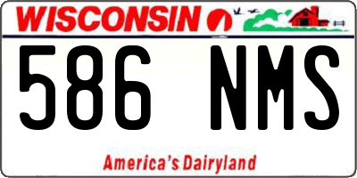 WI license plate 586NMS