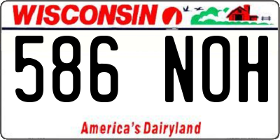 WI license plate 586NOH