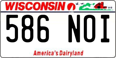 WI license plate 586NOI