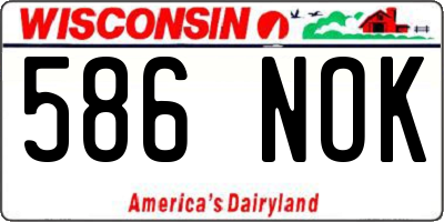 WI license plate 586NOK