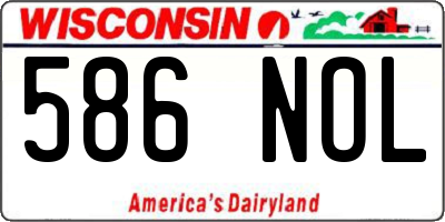 WI license plate 586NOL
