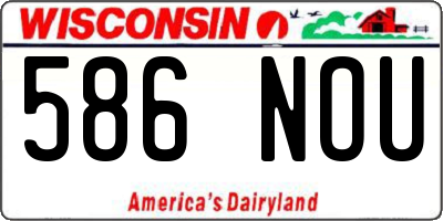 WI license plate 586NOU