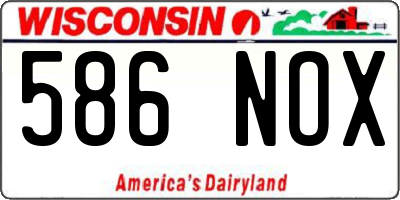 WI license plate 586NOX
