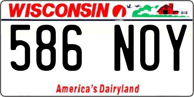 WI license plate 586NOY