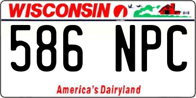 WI license plate 586NPC
