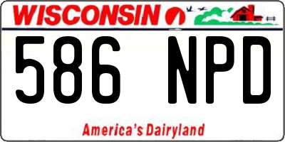 WI license plate 586NPD