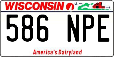 WI license plate 586NPE