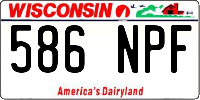 WI license plate 586NPF
