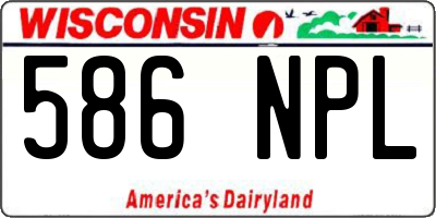 WI license plate 586NPL