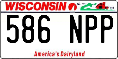 WI license plate 586NPP