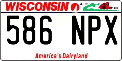 WI license plate 586NPX