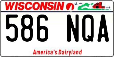 WI license plate 586NQA