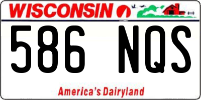 WI license plate 586NQS