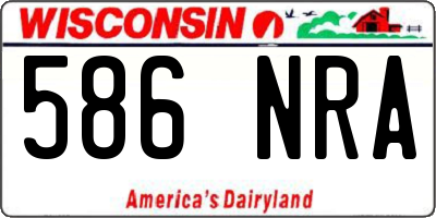 WI license plate 586NRA
