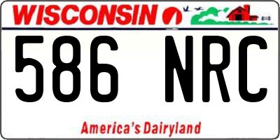 WI license plate 586NRC