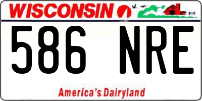 WI license plate 586NRE