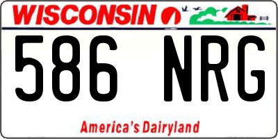 WI license plate 586NRG