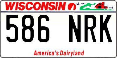 WI license plate 586NRK