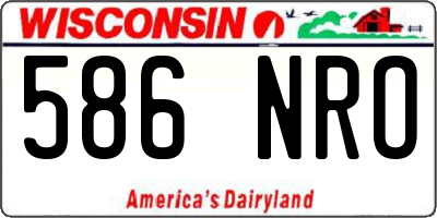 WI license plate 586NRO