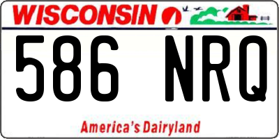 WI license plate 586NRQ