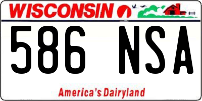 WI license plate 586NSA