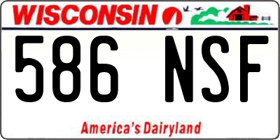 WI license plate 586NSF