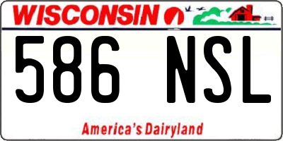 WI license plate 586NSL