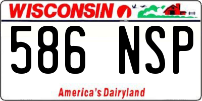 WI license plate 586NSP