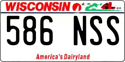 WI license plate 586NSS