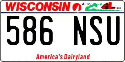 WI license plate 586NSU