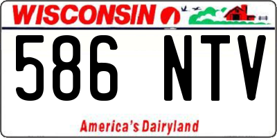 WI license plate 586NTV