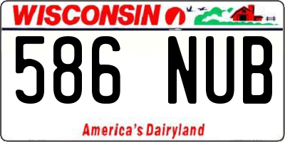 WI license plate 586NUB