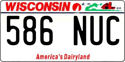 WI license plate 586NUC