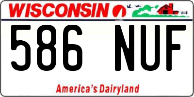 WI license plate 586NUF