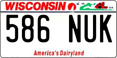 WI license plate 586NUK