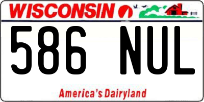 WI license plate 586NUL