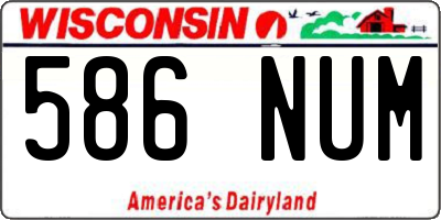 WI license plate 586NUM