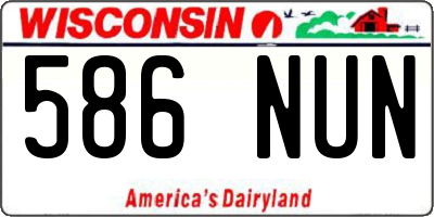 WI license plate 586NUN