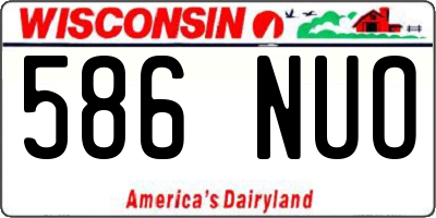 WI license plate 586NUO